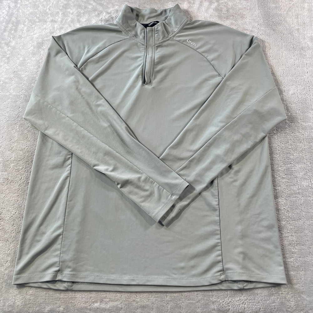 UNRL Quarter Zip Pullover Men 2XL Gray Golf Light Athletic Outdoor Casual Preppy